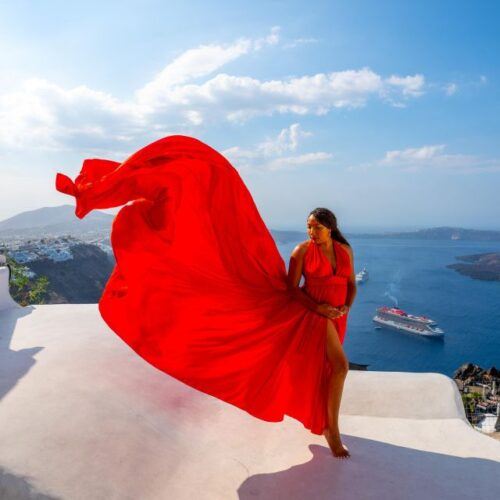 Capture Your Santorini Dream: Flying Dress Photography - Capture Your Dream Photoshoot