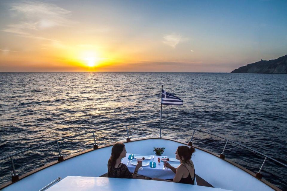 Santorini: Motor Yacht Sunset Cruise With 5-Course Dinner - Common questions