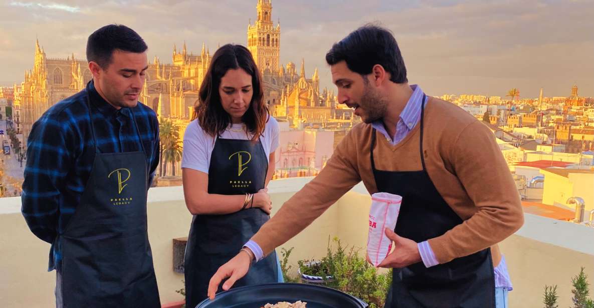 Seville: Highlights Rooftop Tour & Paella Cooking Class - Booking and Pricing