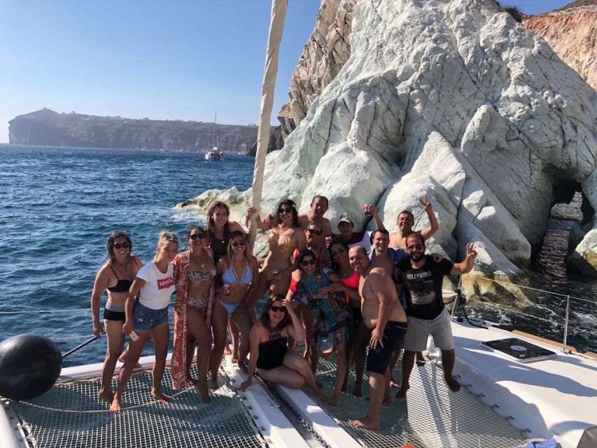Santorini: Catamaran Cruise With Meal & Open Bar - Common questions