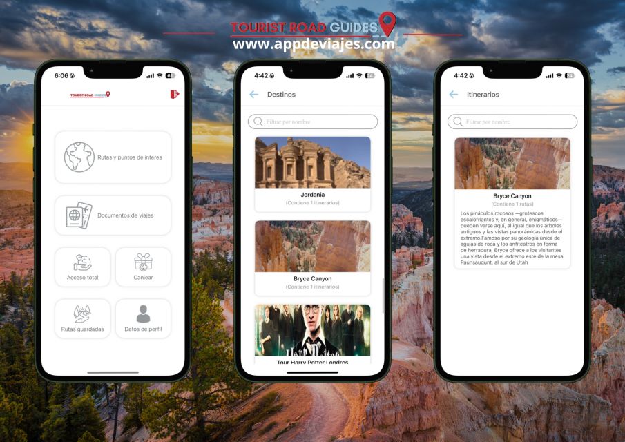 App Self-Guided Road Routes Bryce Canyon - Key Points