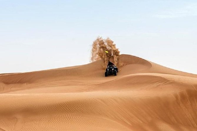 Dubai Morning Desert Quad Bike Tour With Sandboarding & Camel Ride - Key Points