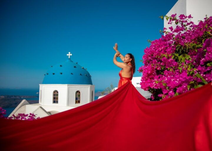 Flying Dress Santorini Photoshoot - Location and Activity Details