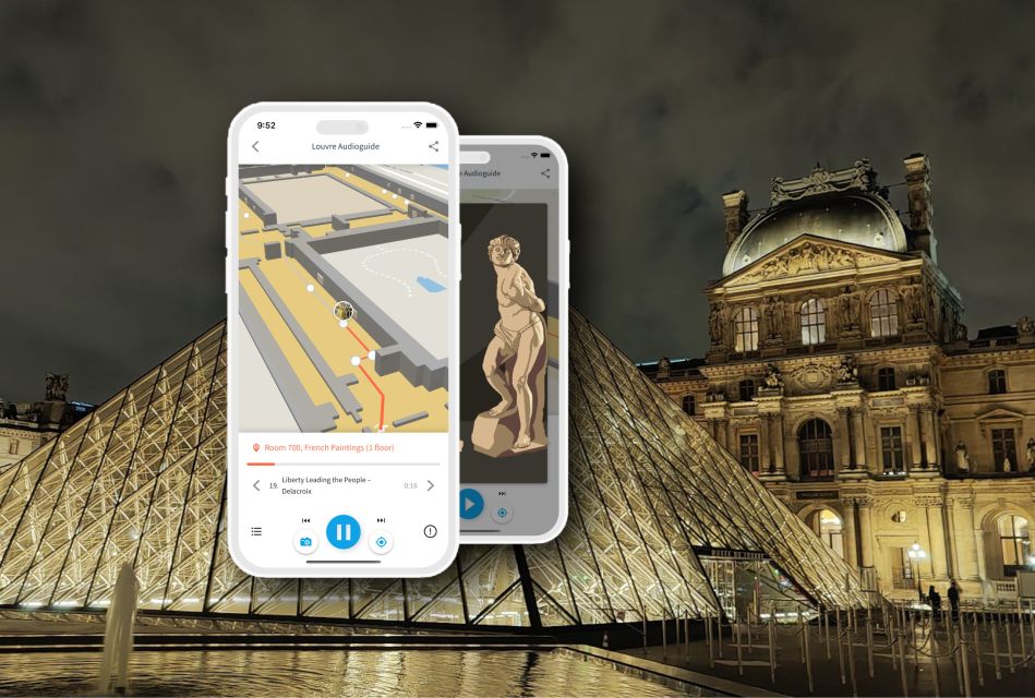 Paris: Audio Guide of the Louvre in French in Mobile App - Key Points