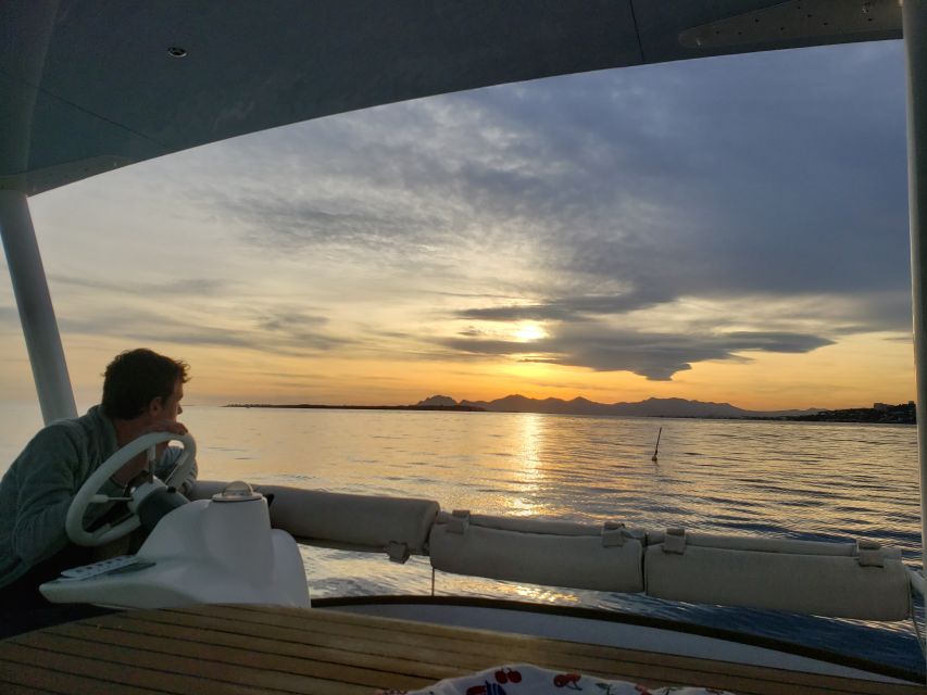 private catamaran trip in the bay of juan les pins at sunset Private Catamaran Trip in the Bay of Juan Les Pins at Sunset