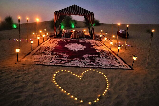 Private Dinner in Dubai Desert With Camel Ride and VIP Set up - Key Points