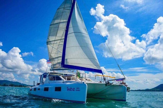 Racha and Coral Island by Catamaran Yacht Day Tour - Key Points