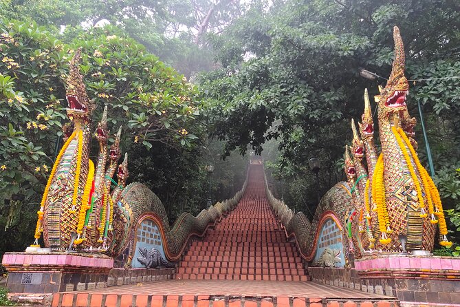 Sticky Waterfalls, Doi Suthep Temple Views, Wat Palad and Monks Chanting. - Key Points