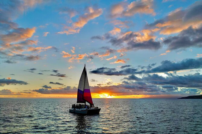 sunset sail on a small charming hawaiian catamaran maalaea harbor Sunset Sail on a Small Charming Hawaiian Catamaran Maalaea Harbor