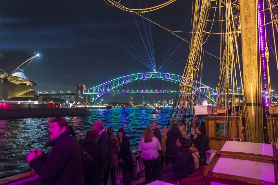 Sydney Harbour: Tall Ship Vivid Dinner Cruise - Key Points
