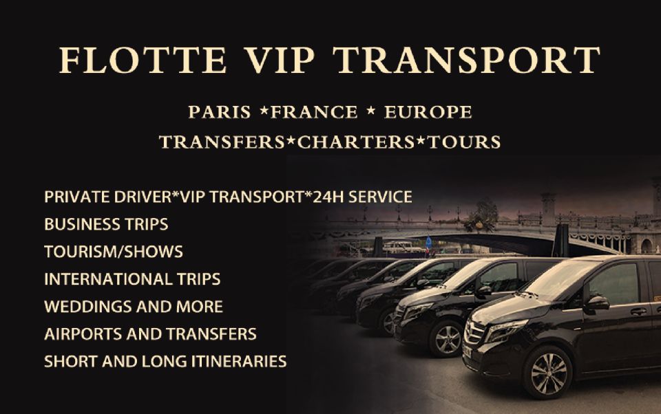Transfers, Charters, Driver Private, Paris/France/Europe - Key Points