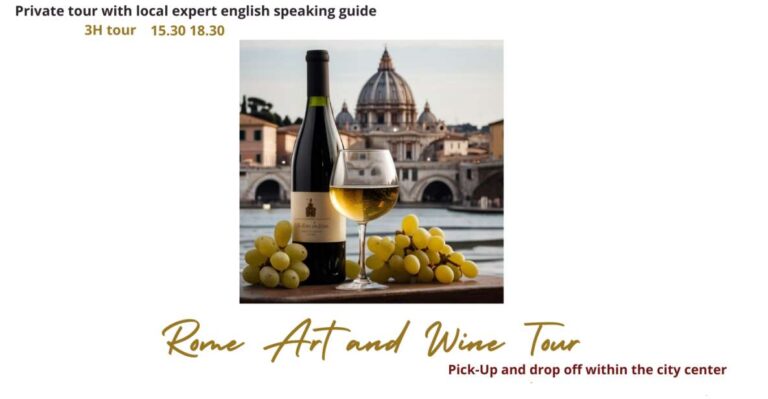 3 Hours Golf Cart Art and Wine Tour of Rome