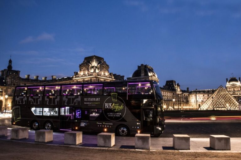 Bus Touched Champs Elysées Tour With 5-Course Dinner & Champagne