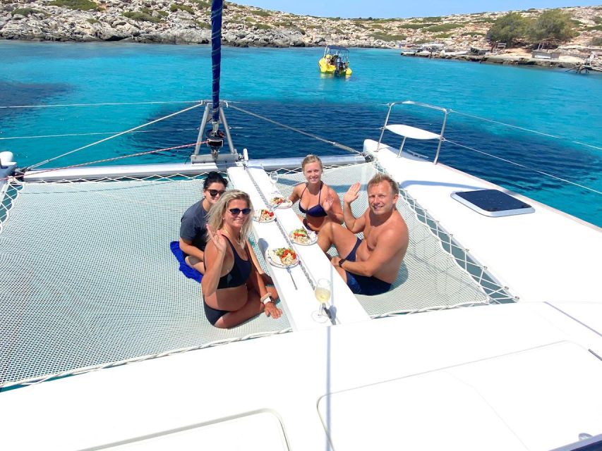 1 chania private day catamaran cruise with swimming and meal Chania: Private Day Catamaran Cruise With Swimming and Meal