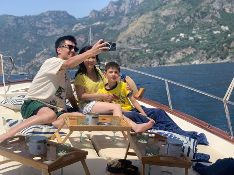 From Amalfi, Maiori, or Salerno: Private Boat Tour Along the Amalfi Coast