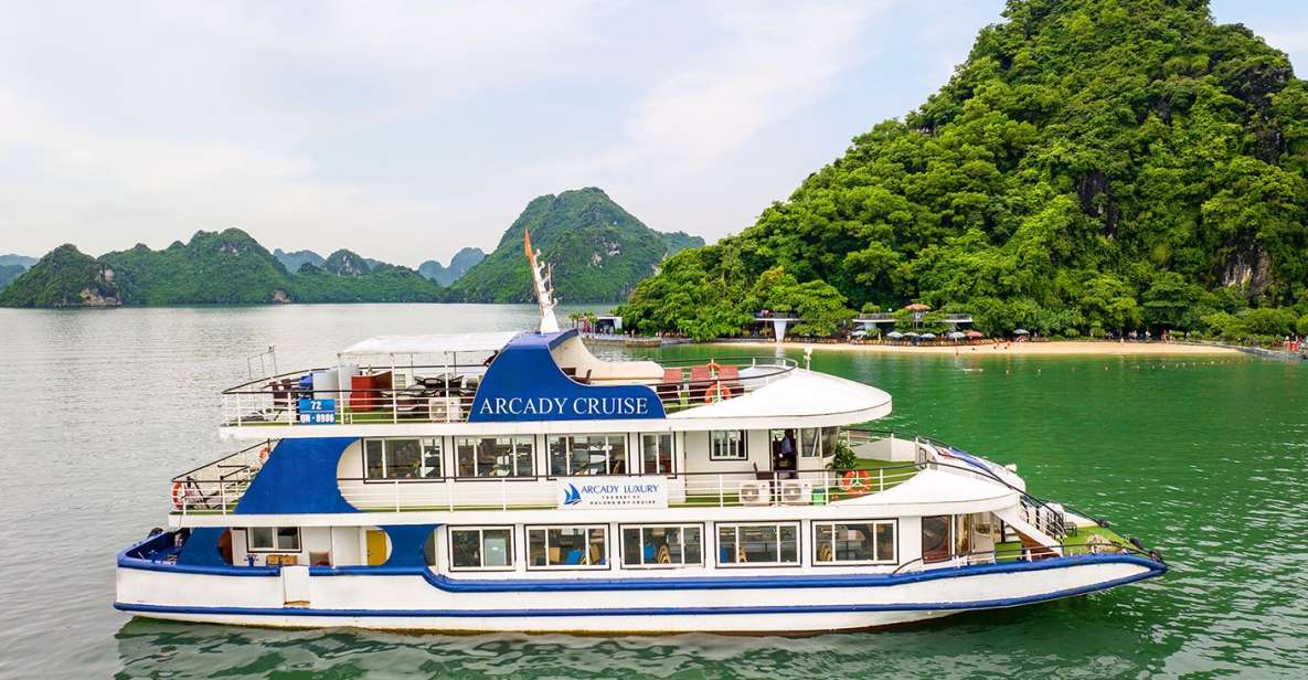 1 halong arcady 5 star day cruise buffet lunch wine fruit Halong: Arcady 5 Star Day Cruise, Buffet Lunch, Wine & Fruit
