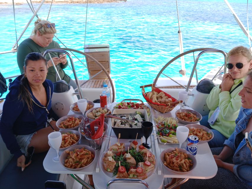 1 mykonos delos and rhenia cruise with swim and greek meal Mykonos: Delos and Rhenia Cruise With Swim and Greek Meal