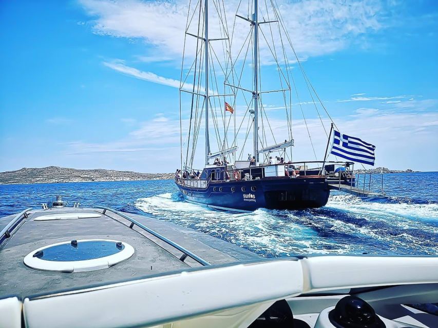 1 mykonos rhenia cruise and delos guided tour with transfers Mykonos: Rhenia Cruise and Delos Guided Tour With Transfers