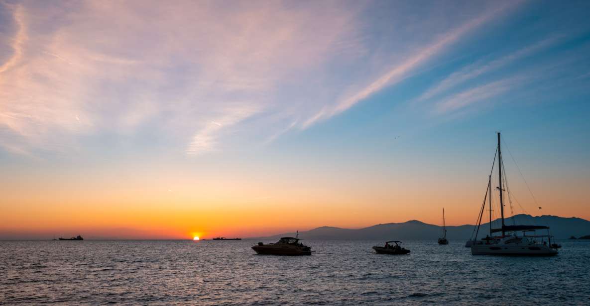 1 mykonos sunset cruise with a buffet of greek delicacies Mykonos: Sunset Cruise With a Buffet of Greek Delicacies