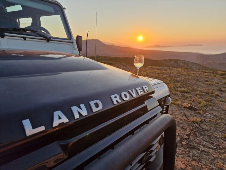 Rethymo: Landrover Safari Sunset Tour With Lunch and Drink