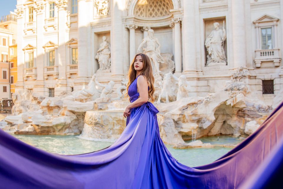 1 rome flying dress photoshoot at trevi fountain Rome: Flying Dress Photoshoot at Trevi Fountain