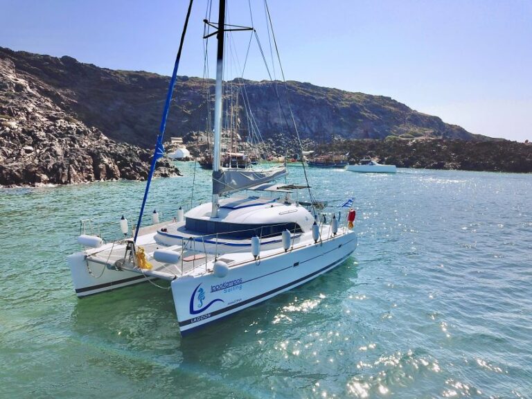 Santorini: Full Day Catamaran Excursion With Food & Drinks