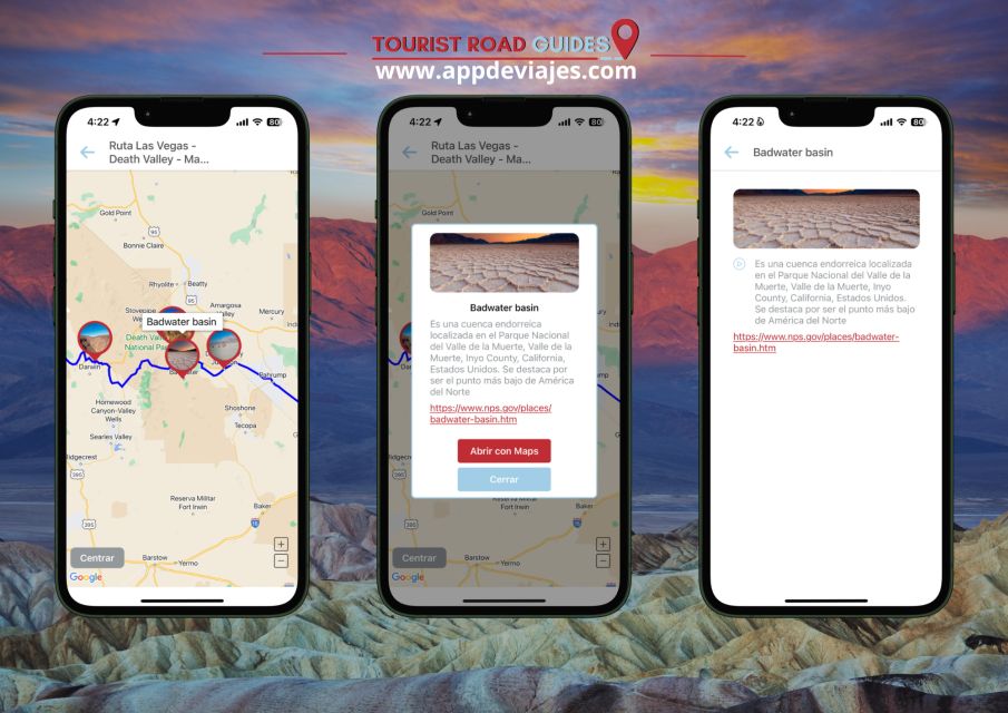 App Self-Guided Road Routes Death Valley - Activity Highlights