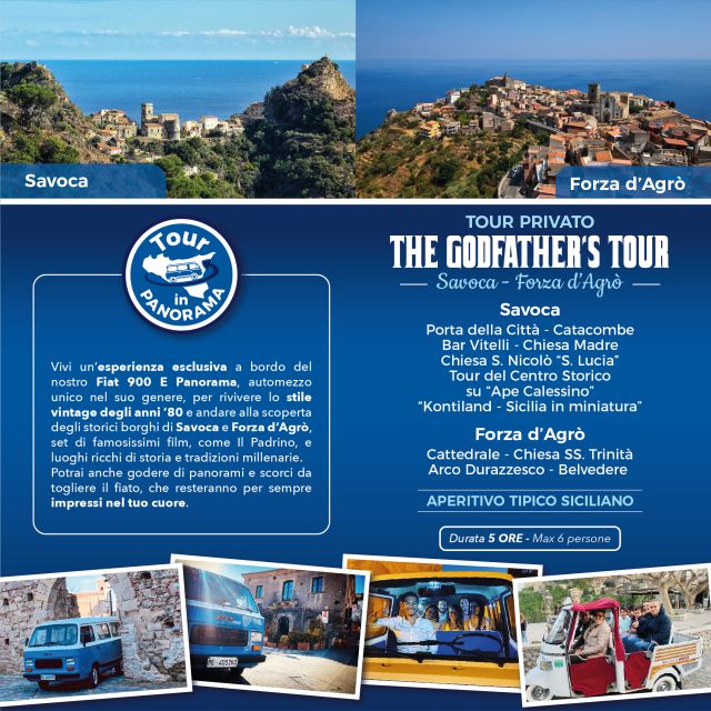 The GODFATHERS PRIVATE Tour - Savoca and Forza Dagrò - Experience Inclusions