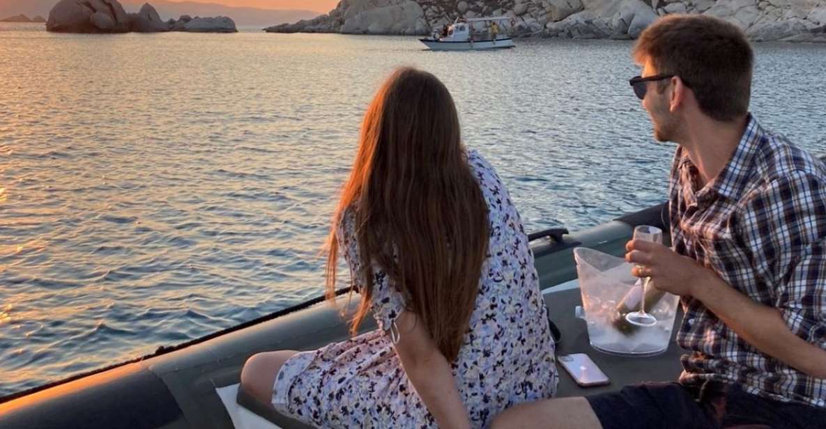 Naxos: Private Sunset Boat Tour With Fruit and Champagne - Duration and Language