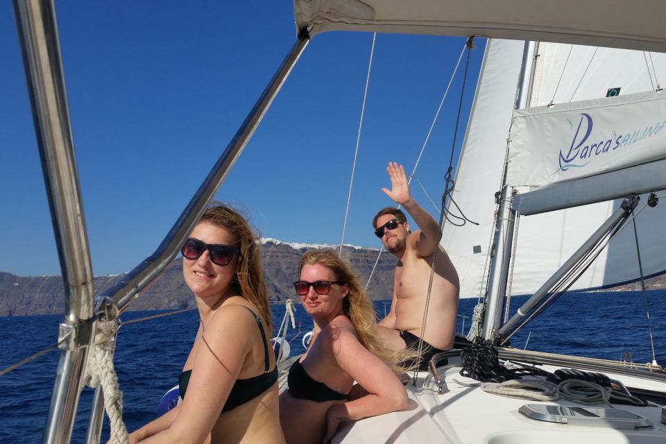 Santorini Caldera: Sunset Sailing Cruise With Meal - Guest Experience and Itinerary