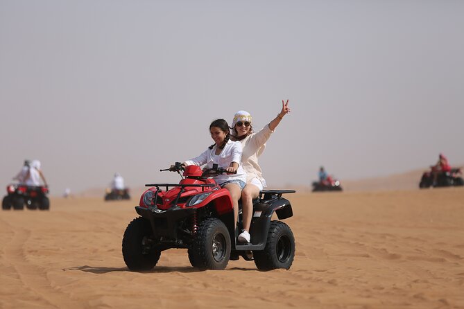 Dubai ATV Self Drive Quad Bike With Camel Ride and Sandboarding - Common questions