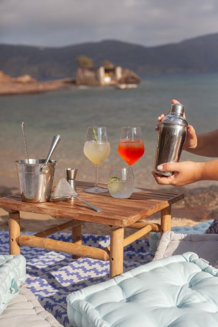 Mykonos: Sunset Cocktail Making Class on a Secluded Beach - Beach Setting