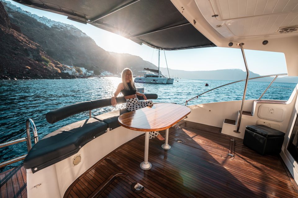 Santorini: Caldera Private Power Catamaran Cruise - Highlights