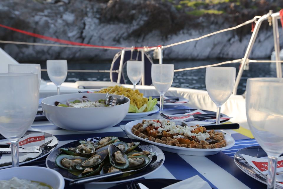Santorini: Private Catamaran Cruise With Food & Drinks - Booking Details