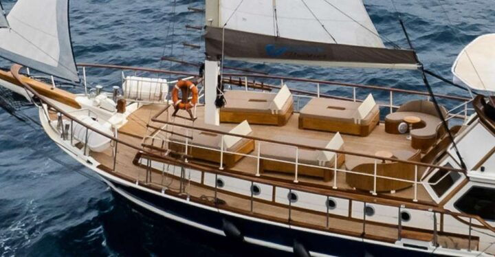 Adonis Luxury Schooner Daytime Cruise - Location: Greece, Cyclades, Nea Kameni