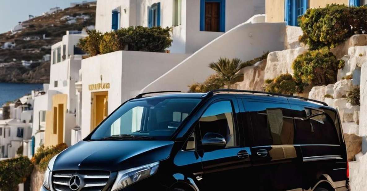 1 private transfer from mykonos airport to windmills mini van Private Transfer: From Mykonos Airport to Windmills-Mini Van