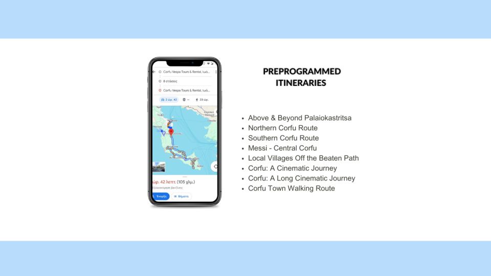 Corfu: 6 + 1 Digital Preprogrammed Itineraries - Common questions