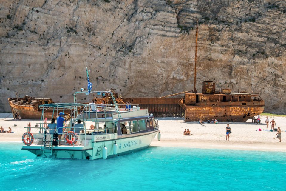 Zakynthos: Boat Tour to Shipwreck, Blue Caves, & White Beach - Key Points