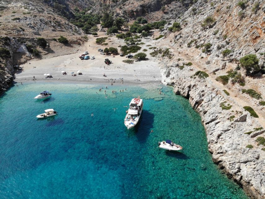 Chania: Menies Beach & Chironisia Bay Cruise With Snorkeling - Snorkeling at Menies Beach