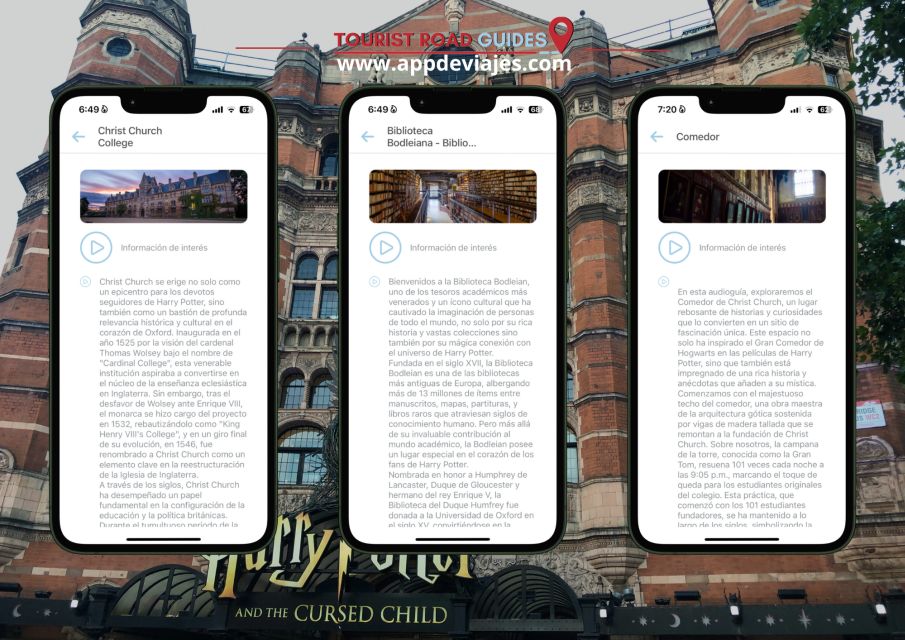 App Self-guided London - Harry Potter Oxford - Key Points