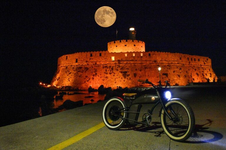 Night Rhodes: Old Town Gastro E-Bike Tour With Drink & Meze