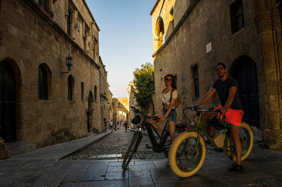 Night Rhodes: Old Town Gastro E-Bike Tour With Drink & Meze - Duration and Group Size