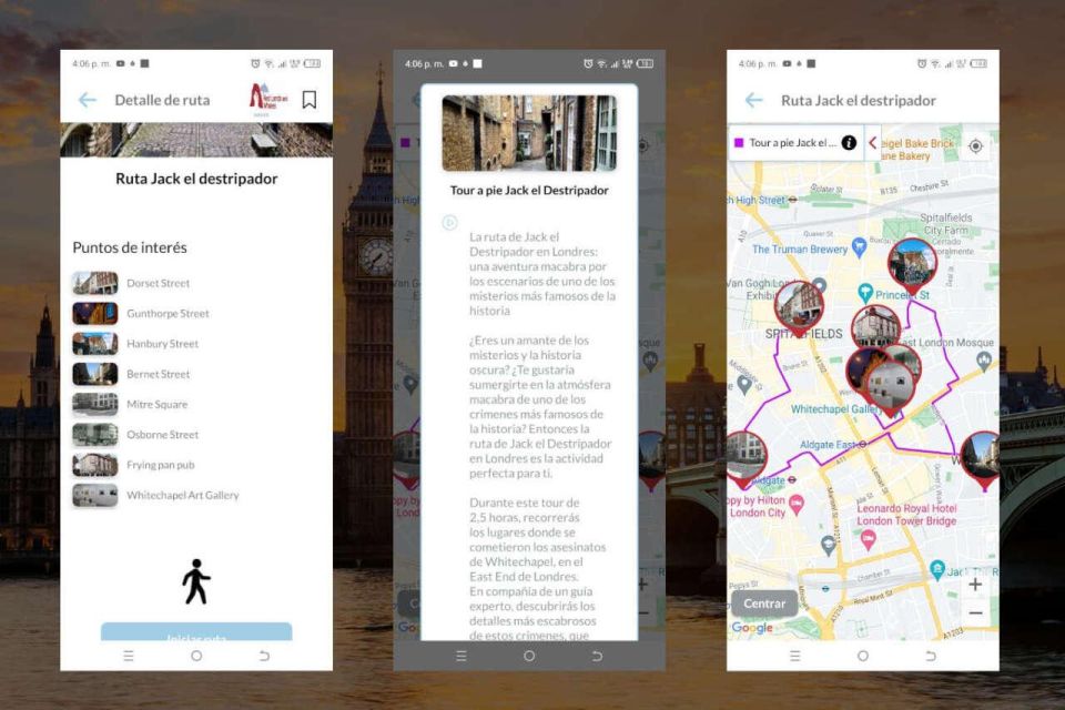 APP Self-Guided Route Londres With Multi-Language Audioguide - App Instructions and Languages