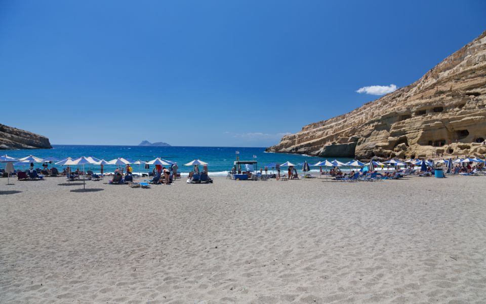 From Heraklion: Matala, Hippies Caves & Ancient Gortyn - Matala Beach Experience