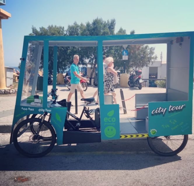 Tuktuk 4seat Electric Bicycle Bus Rhodes 30 Min City - Key Points