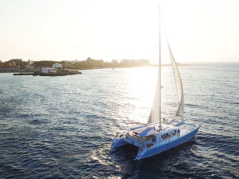 Rhodes: Catamaran Cruise With Meal, Snacks & Swim Stops