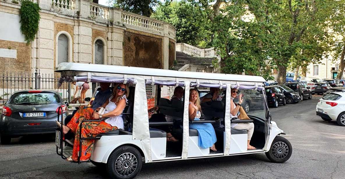 Roman Evening Golf Cart Tour + Pizza & Gelato | Max 6 People - Reservation