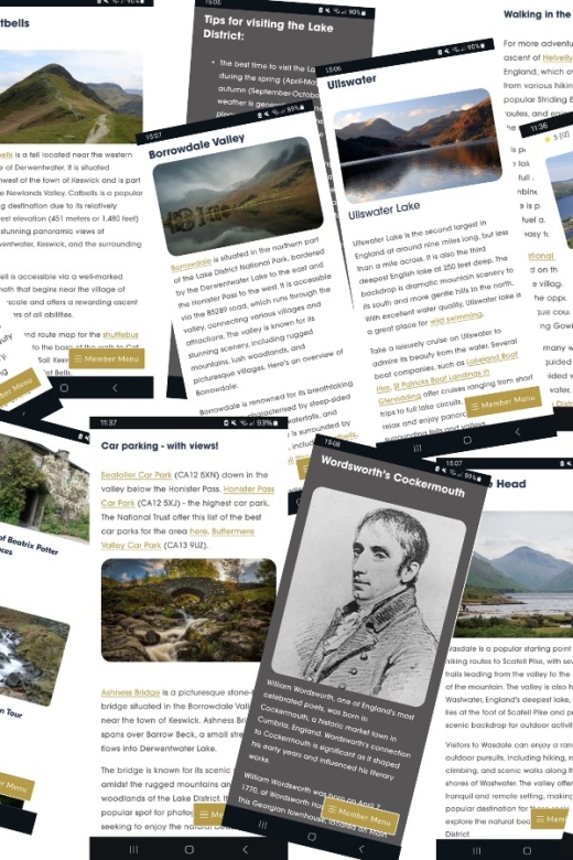 Literary Lake District (Interactive Guidebook) - Important Information