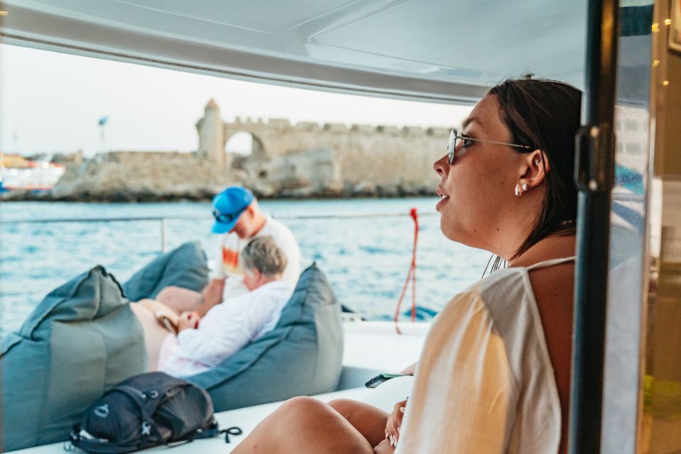 Rhodes: Sunset Catamaran Cruise With Dinner - Itinerary Overview